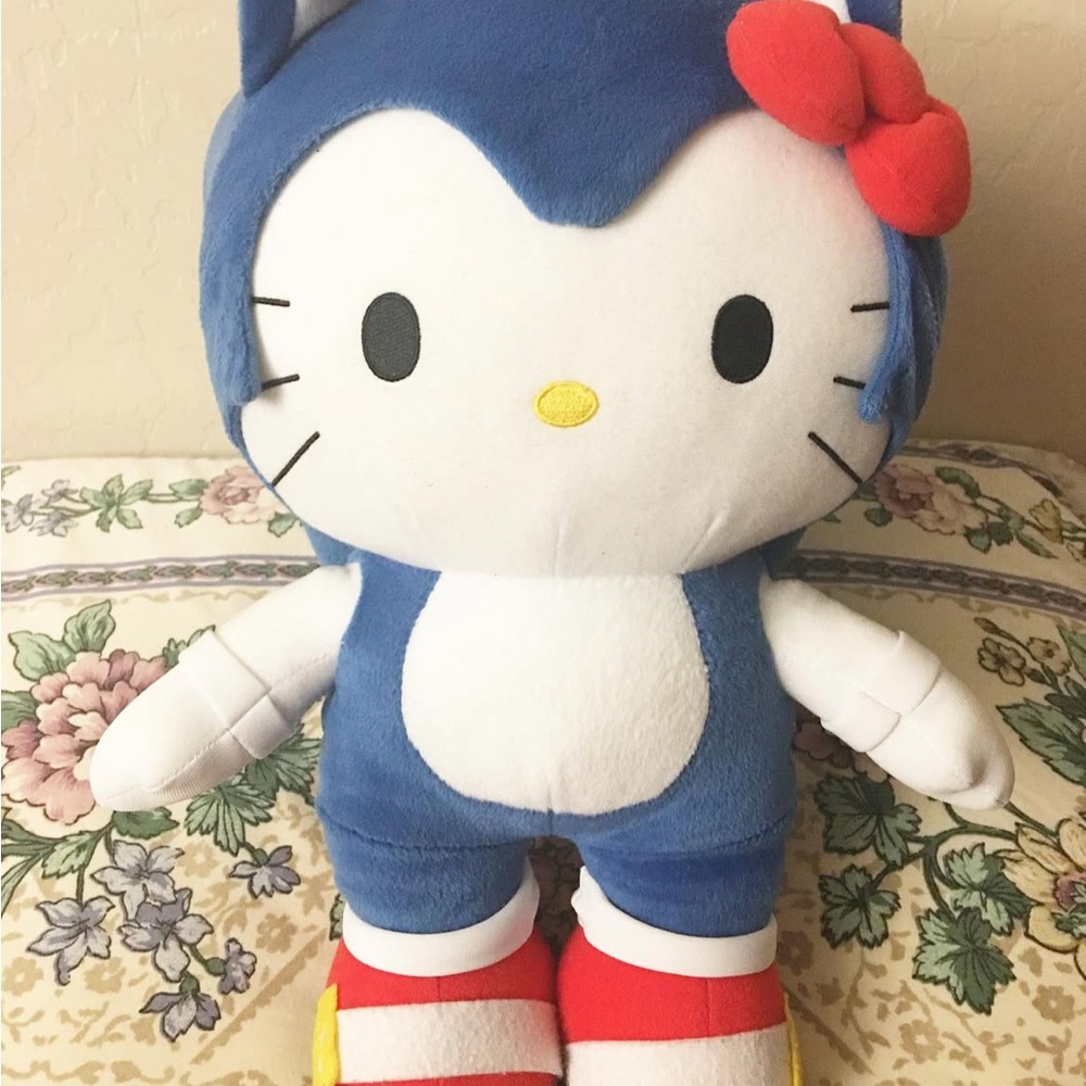 Jumbo 15” Sanrio Sega Hello Kitty Sonic the Hedgehog Remix Plush